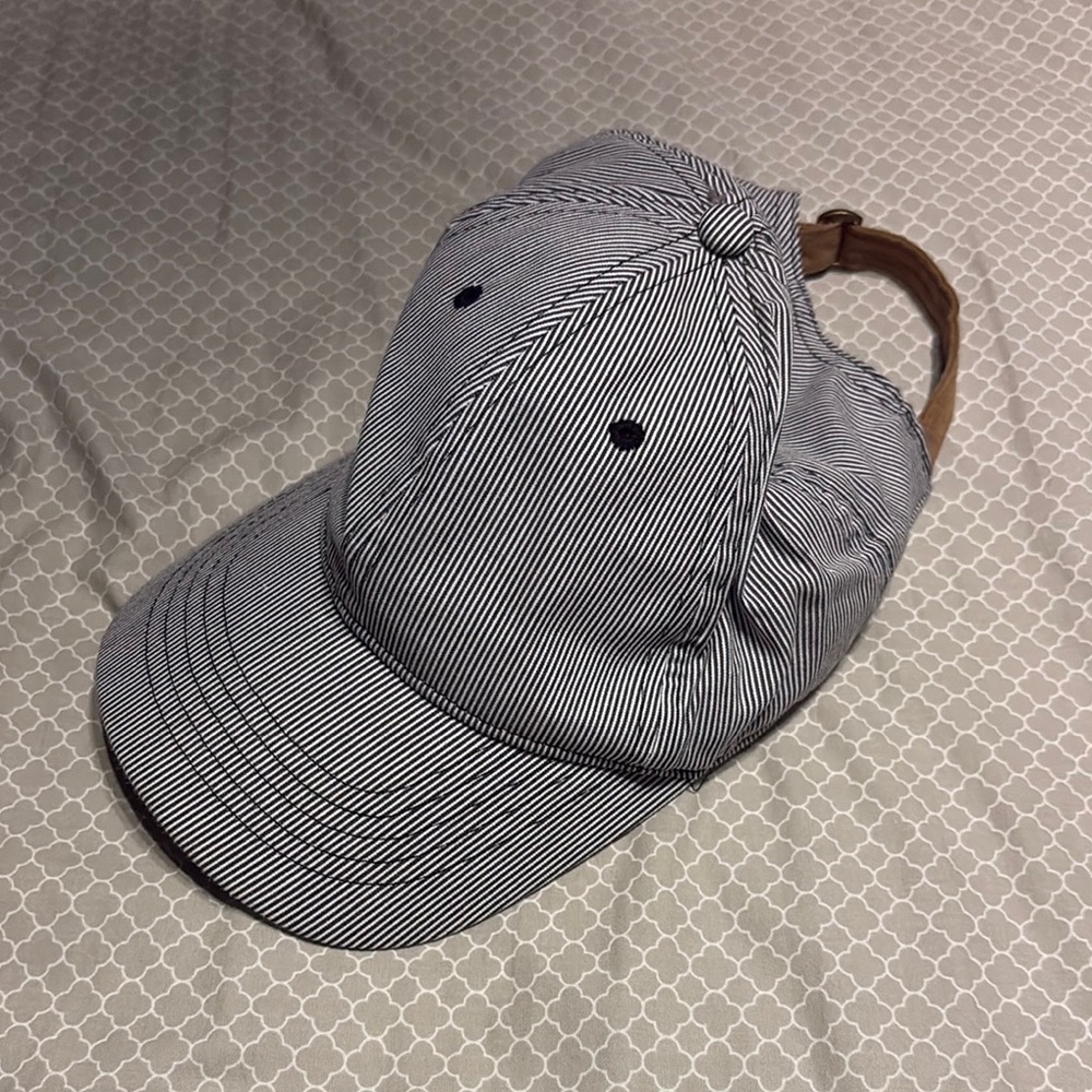 Striped Black and White Cap